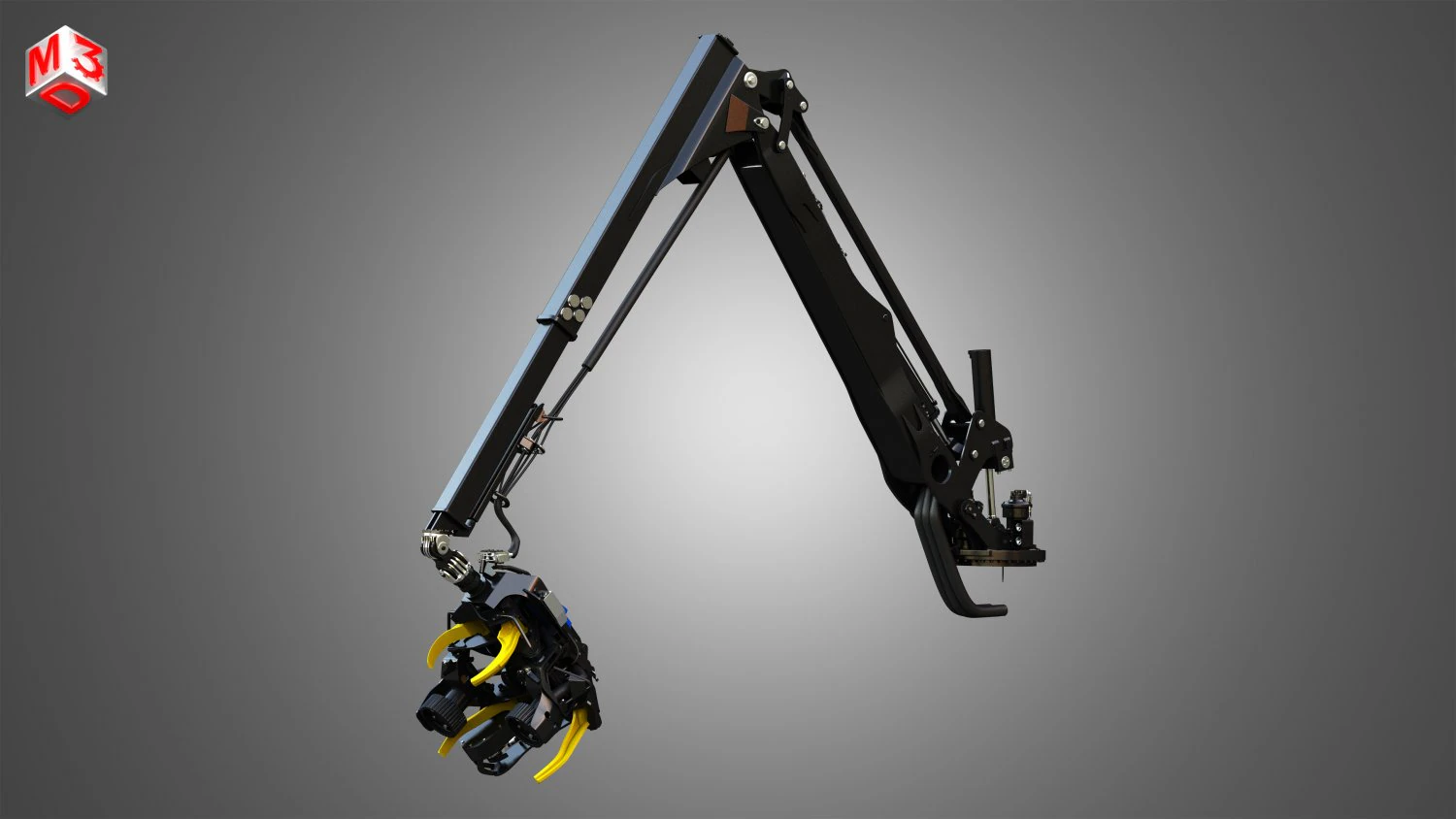 H21D Forestry Harvester Head with Arm 3D Model .c4d .max .obj .3ds .fbx .stl .blend 