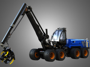 H21D Forestry Harvester Model 3D