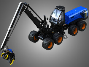 H21D Forestry Harvester Modelo 3D