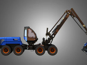 H21D Forestry Harvester 3D Model
