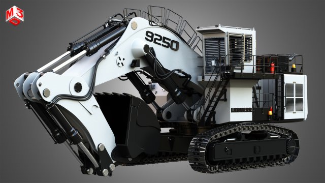 Liebherr R9250 Excavator 3Dモデル .c4d .max .obj .3ds .fbx .stl .blend 