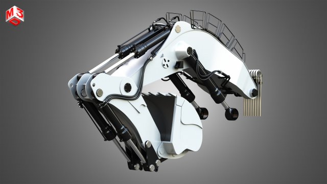 Liebherr R9250 Crane with Bucket Modelo 3D .c4d .max .obj .3ds .fbx .stl .blend 