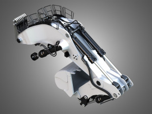 Liebherr R9250 Crane with Bucket Modelo 3D