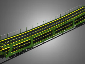 Car Transporter Wagon 3D Model