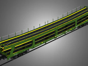 Car Transporter Wagon 3D Model