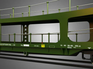 Car Transporter Wagon 3D Model