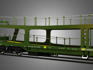 Car Transporter Wagon 3D Model