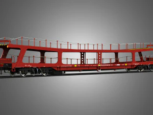 Vag&atilde;o transportador de autom&oacute;veis Modelo 3D