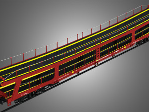 Car Carrier Wagon 3D Model