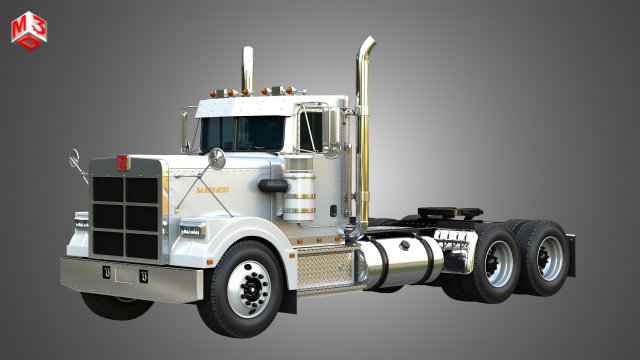 57P Semi Truck - Day Cab 3D Model .c4d .max .obj .3ds .fbx .stl .blend 