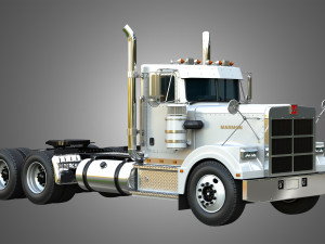 57P Semi Truck - Day Cab 3D Model