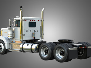57P Semi Truck - Day Cab 3D Model