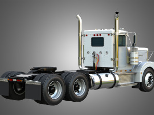 57P Semi Truck - Day Cab 3D Model