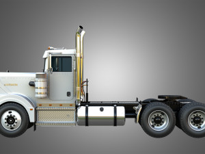 57P Semi Truck - Day Cab 3D Model