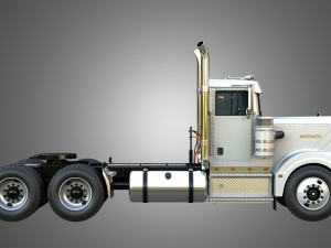 57P Semi Truck - Day Cab 3D Model