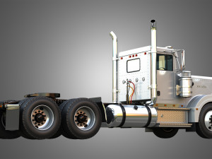 57P Semi Truck - Day Cab 3D Model