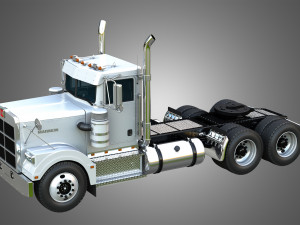 57P Semi Truck - Day Cab 3D Model