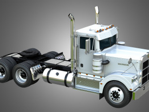 57P Semi Truck - Day Cab 3D Model
