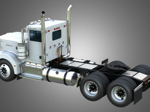 57P Semi Truck - Day Cab 3D Model