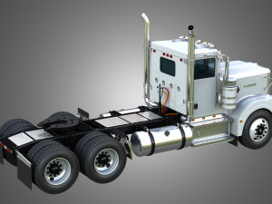 57P Semi Truck - Day Cab 3D Model