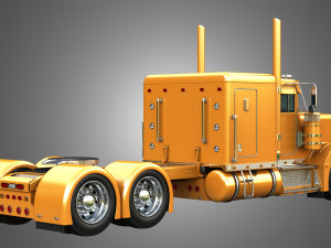 57P Semi Truck - Low Roof Sleeper Truck - Custom Version 3D Model
