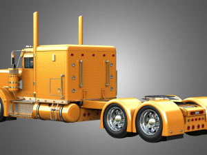 57P Semi Truck - Low Roof Sleeper Truck - Custom Version 3D Model