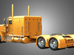 57P Semi Truck - Low Roof Sleeper Truck - Custom Version 3D Model