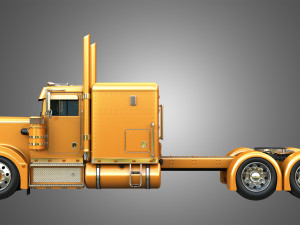 57P Semi Truck - Low Roof Sleeper Truck - Custom Version 3D Model