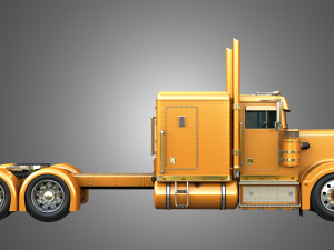 57P Semi Truck - Low Roof Sleeper Truck - Custom Version 3D Model