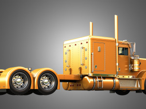 57P Semi Truck - Low Roof Sleeper Truck - Custom Version 3D Model