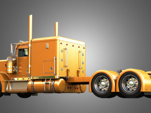 57P Semi Truck - Low Roof Sleeper Truck - Custom Version 3D Model