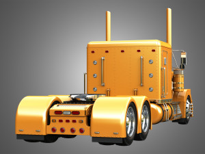 57P Semi Truck - Low Roof Sleeper Truck - Custom Version 3D Model