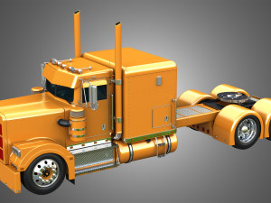 57P Semi Truck - Low Roof Sleeper Truck - Custom Version 3D Model