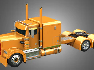 57P Semi Truck - Low Roof Sleeper Truck - Custom Version 3D Model