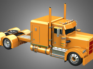 57P Semi Truck - Low Roof Sleeper Truck - Custom Version 3D Model