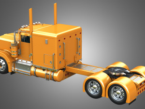 57P Semi Truck - Low Roof Sleeper Truck - Custom Version 3D Model