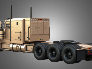 57P Semi Truck - Tri Axle Truck - Custom Version 3D Model