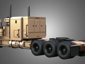 57P Semi Truck - Tri Axle Truck - Custom Version 3D Model