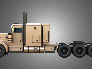 57P Semi Truck - Tri Axle Truck - Custom Version 3D Model