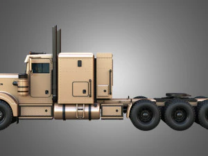 57P Semi Truck - Tri Axle Truck - Custom Version 3D Model