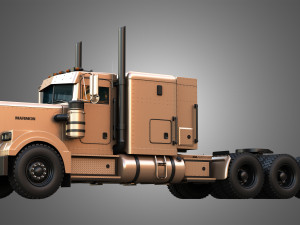 57P Semi Truck - Tri Axle Truck - Custom Version 3D Model