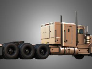 57P Semi Truck - Tri Axle Truck - Custom Version 3D Model