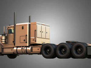 57P Semi Truck - Tri Axle Truck - Custom Version 3D Model