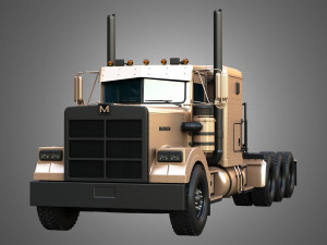 57P Semi Truck - Tri Axle Truck - Custom Version 3D Model