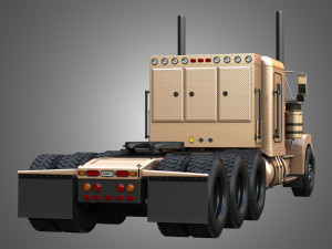 57P Semi Truck - Tri Axle Truck - Custom Version 3D Model
