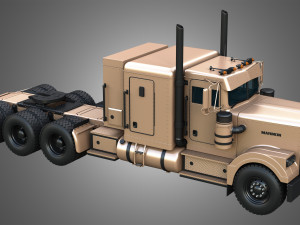 57P Semi Truck - Tri Axle Truck - Custom Version 3D Model
