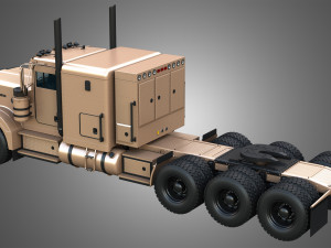 57P Semi Truck - Tri Axle Truck - Custom Version 3D Model