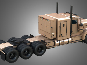 57P Semi Truck - Tri Axle Truck - Custom Version 3D Model