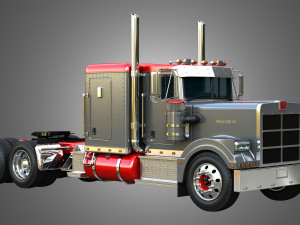 57P Semi Truck - Low Roof Sleeper Truck - Modified Version 3D Модель