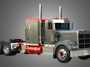 57P Semi Truck - Low Roof Sleeper Truck - Modified Version 3D Model